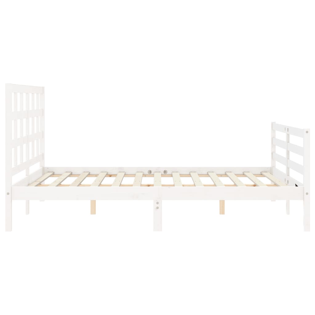 Cadre de lit sans matelas blanc 160x200 cm bois massif