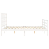 Cadre de lit sans matelas blanc 160x200 cm bois massif