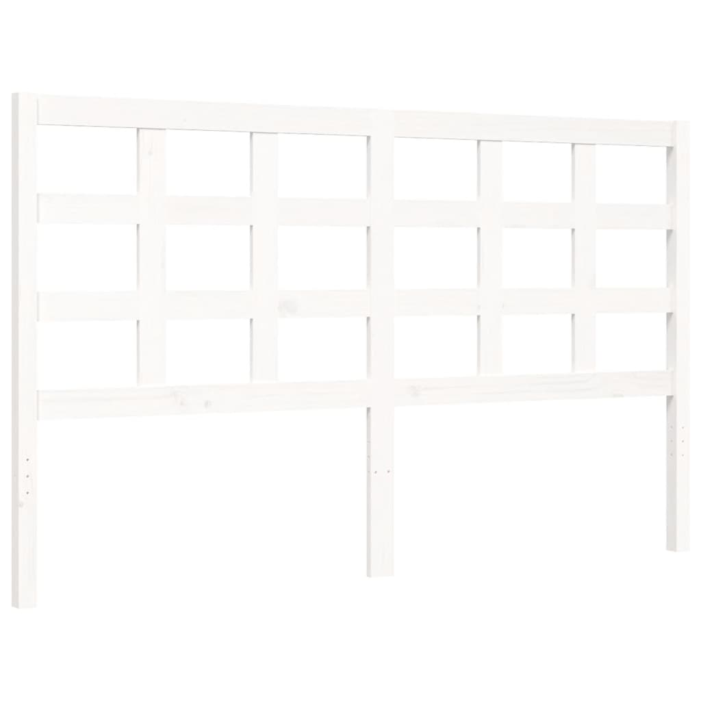 Cadre de lit sans matelas blanc 160x200 cm bois massif