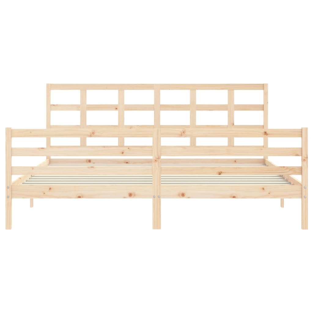 Cadre de lit sans matelas 200x200 cm bois massif