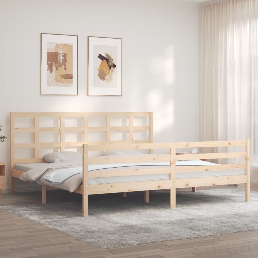 Cadre de lit sans matelas 200x200 cm bois massif