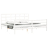 Bed frame without mattress white 200x200 cm solid wood