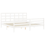 Bed frame without mattress white 200x200 cm solid wood