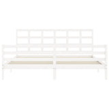 Cadre de lit sans matelas blanc 200x200 cm bois massif