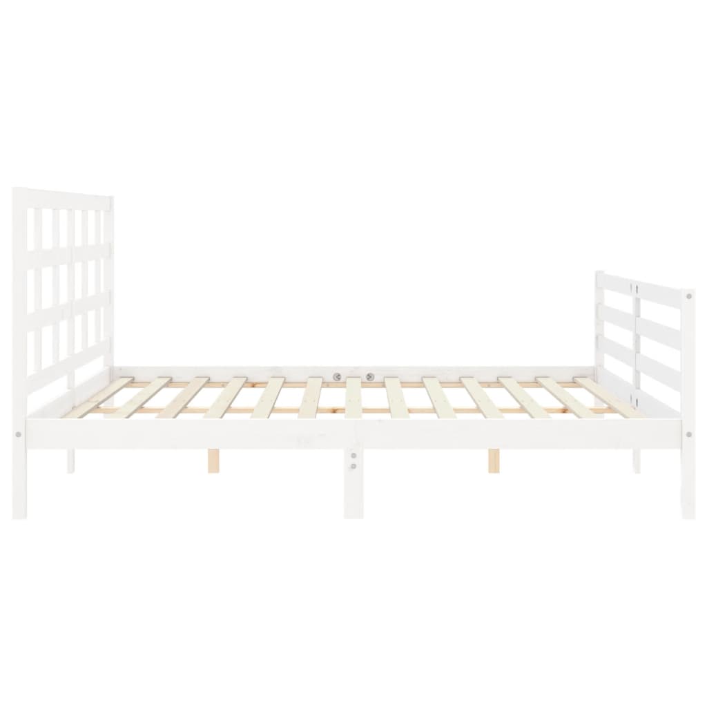 Cadre de lit sans matelas blanc 200x200 cm bois massif