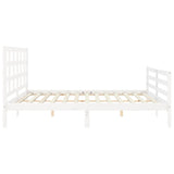 Cadre de lit sans matelas blanc 200x200 cm bois massif