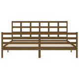 Bed frame without mattress honey brown 200x200 cm solid wood