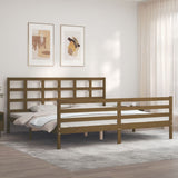 Bed frame without mattress honey brown 200x200 cm solid wood