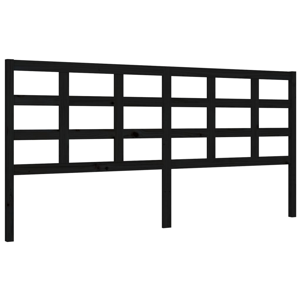 Cadre de lit sans matelas noir 200x200 cm bois massif