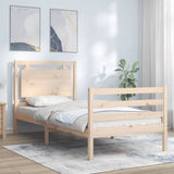 Solid wood bed frame without mattress