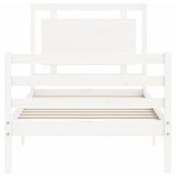 Cadre de lit sans matelas blanc bois massif