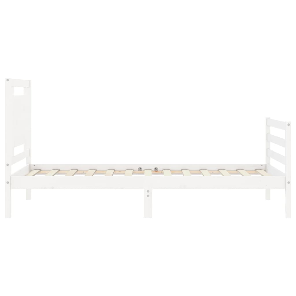 Cadre de lit sans matelas blanc bois massif