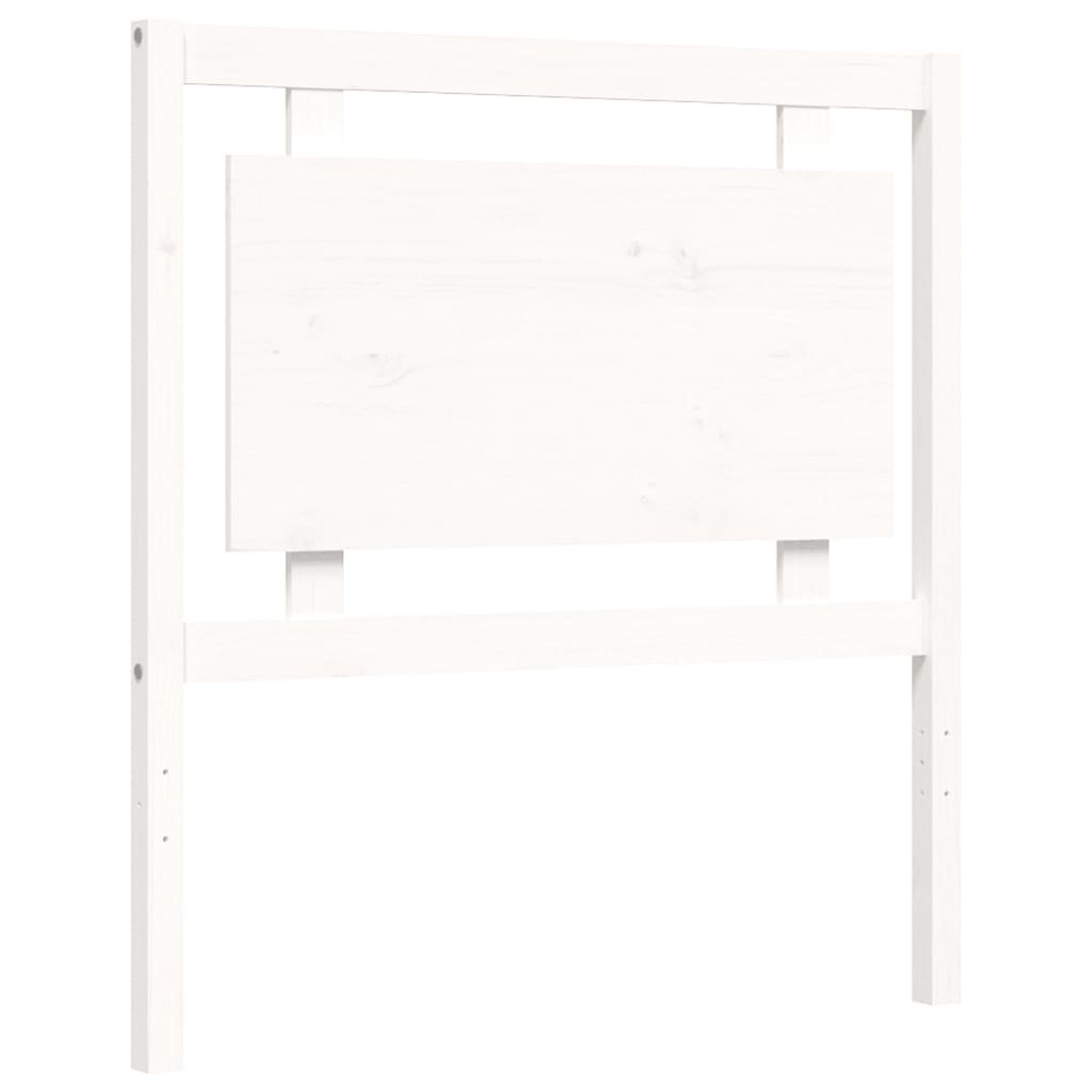 Cadre de lit sans matelas blanc bois massif