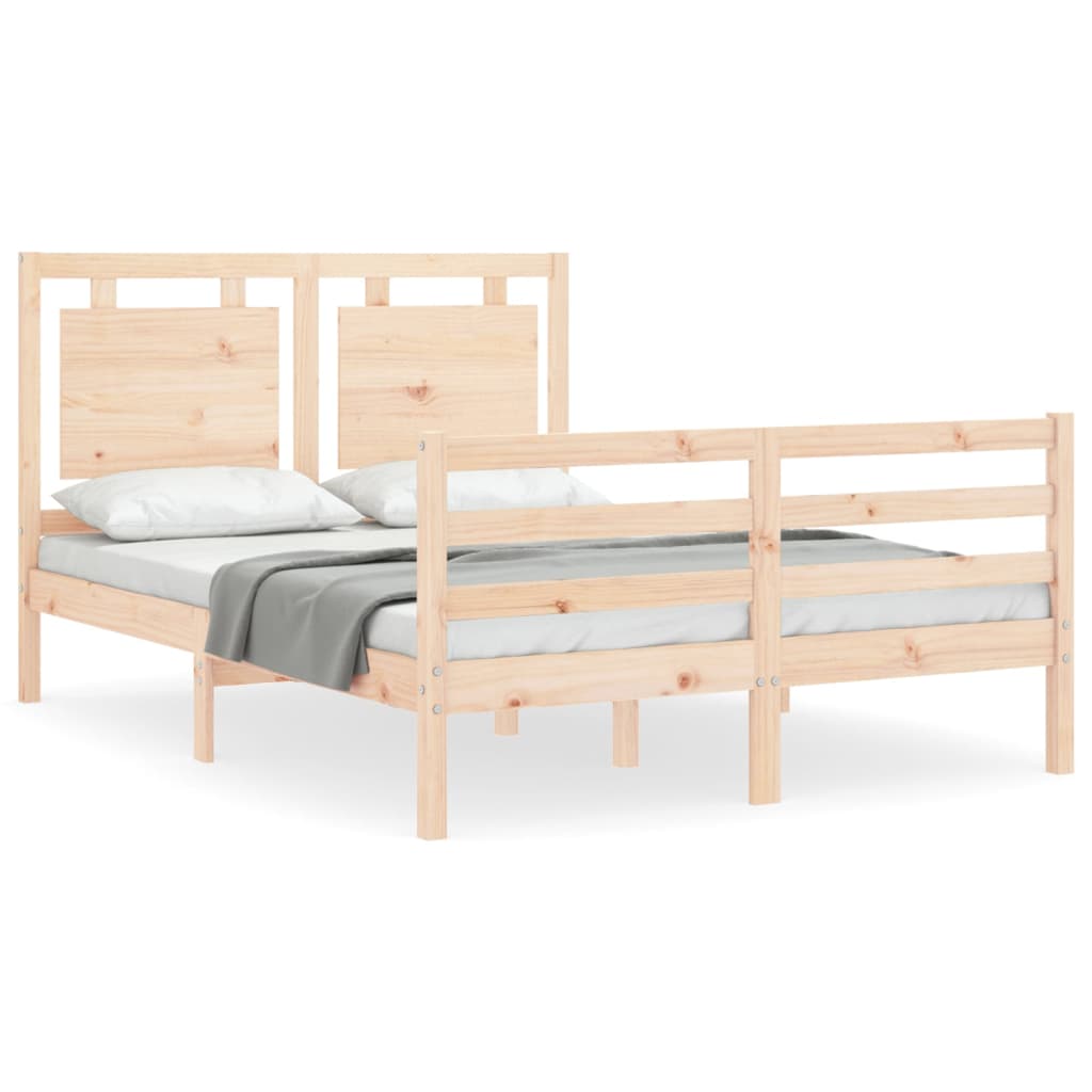 Bed frame without mattress 140x190 cm solid wood