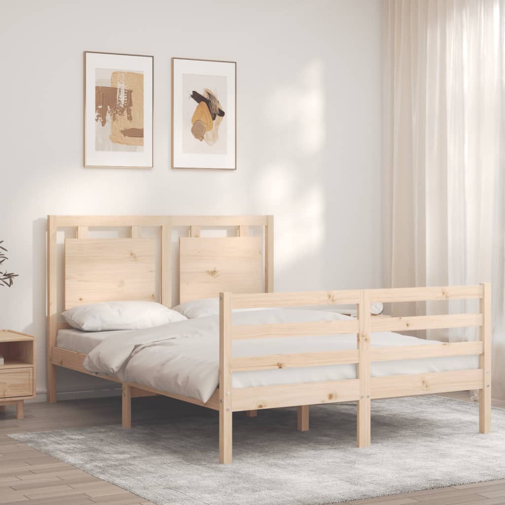 Cadre de lit sans matelas 140x190 cm bois massif