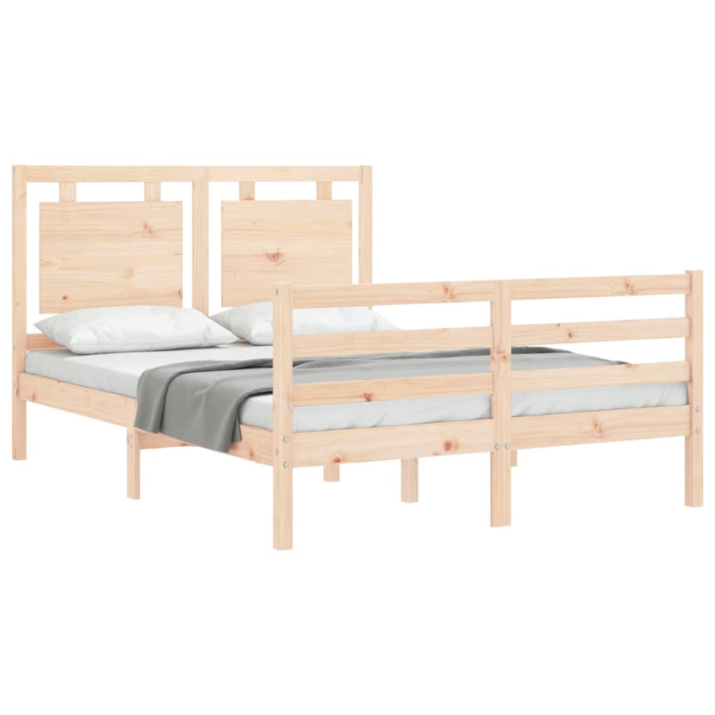 Bed frame without mattress 140x190 cm solid wood