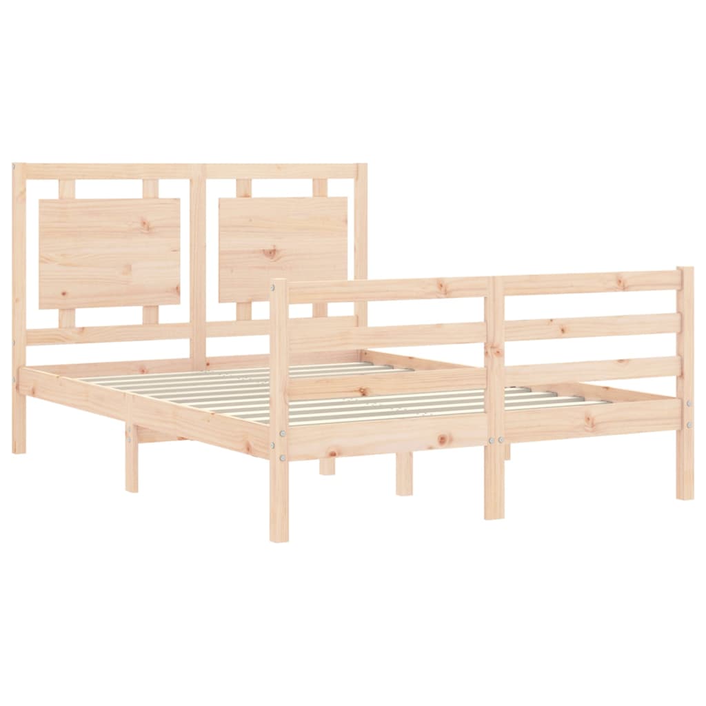 Cadre de lit sans matelas 140x190 cm bois massif