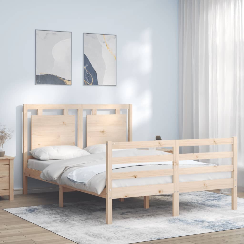 Cadre de lit sans matelas 140x190 cm bois massif