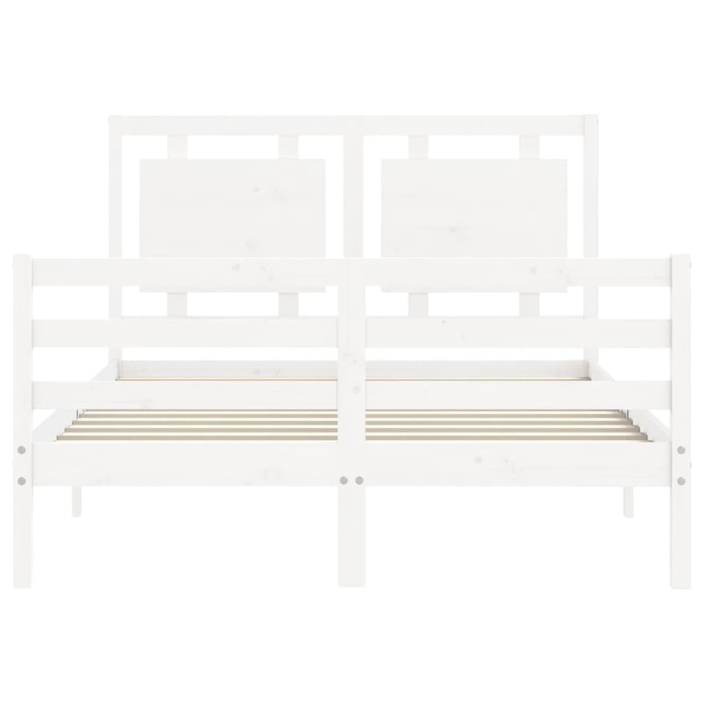 Cadre de lit sans matelas blanc 140x190 cm bois massif