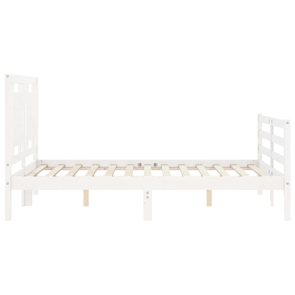 Cadre de lit sans matelas blanc 140x190 cm bois massif