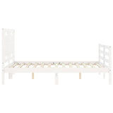 Cadre de lit sans matelas blanc 140x190 cm bois massif