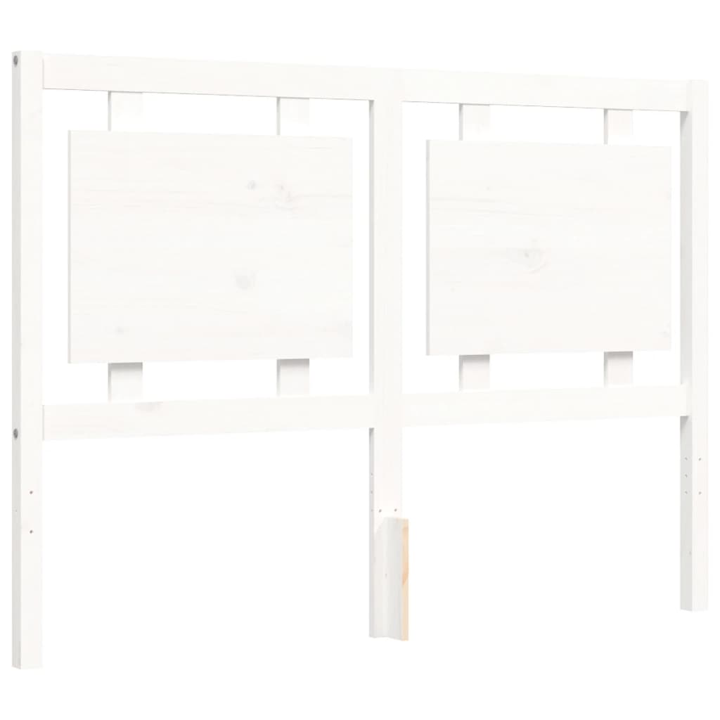 Cadre de lit sans matelas blanc 140x190 cm bois massif