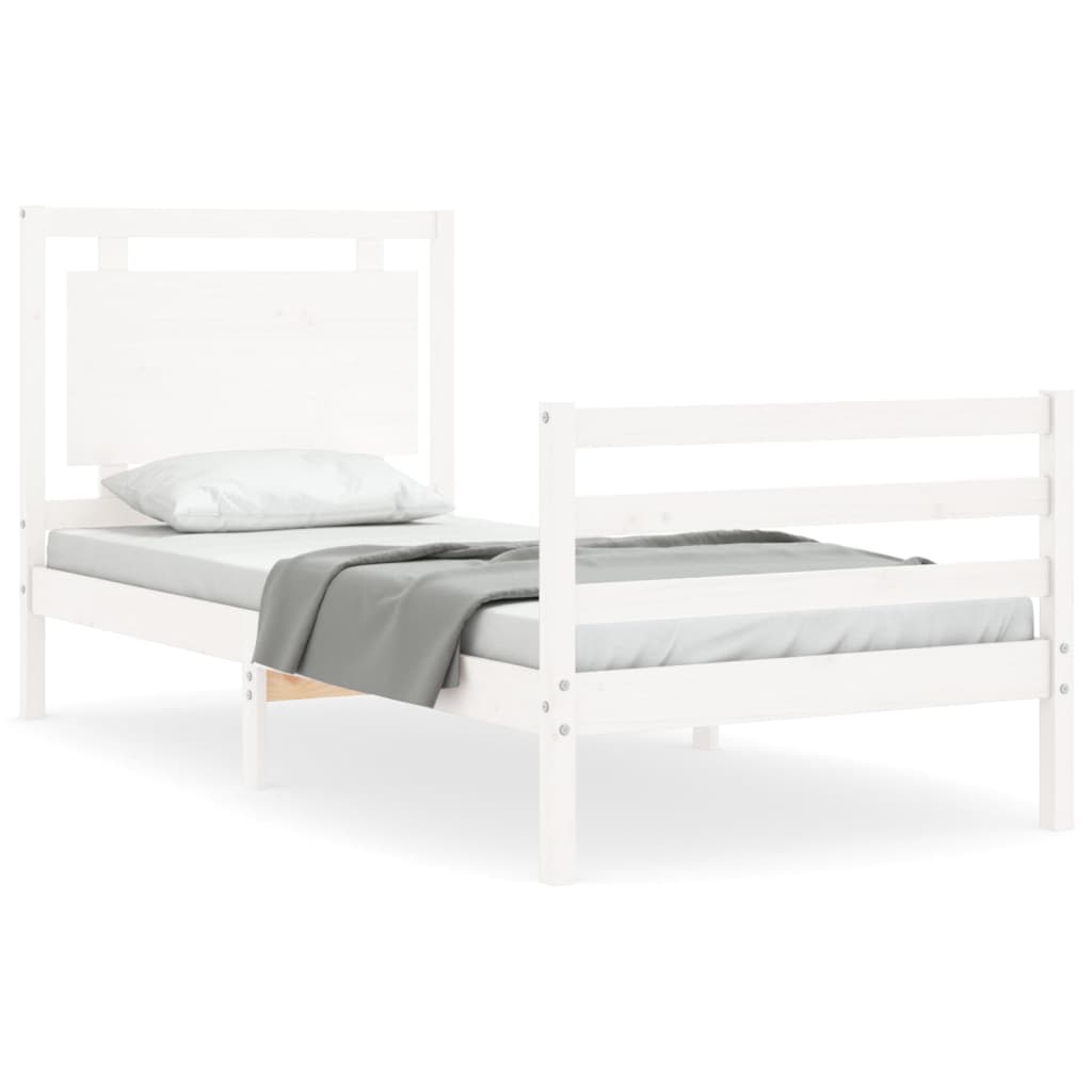 Cadre de lit sans matelas blanc 100x200 cm bois massif