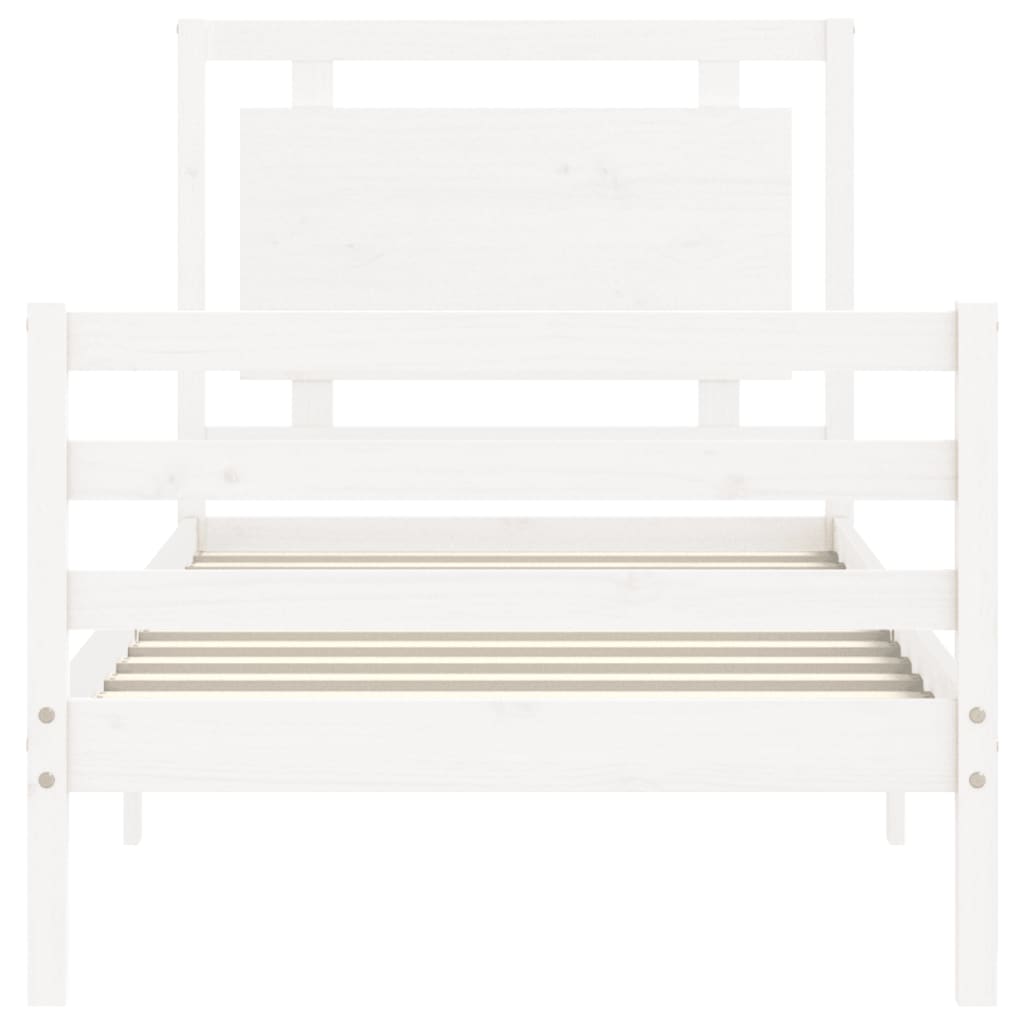 Cadre de lit sans matelas blanc 100x200 cm bois massif