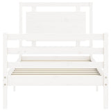 Cadre de lit sans matelas blanc 100x200 cm bois massif