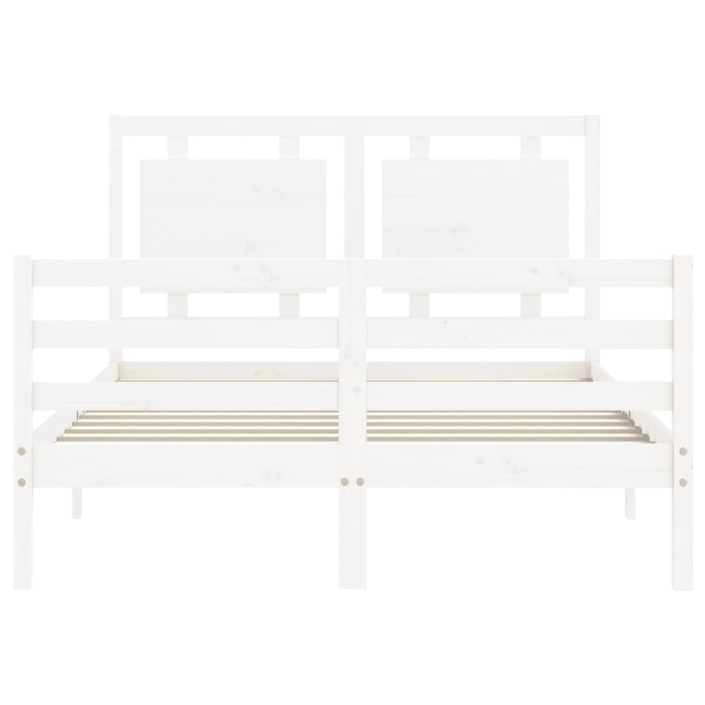 Bed frame without mattress white 120x200 cm solid wood