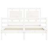 Cadre de lit sans matelas blanc 120x200 cm bois massif