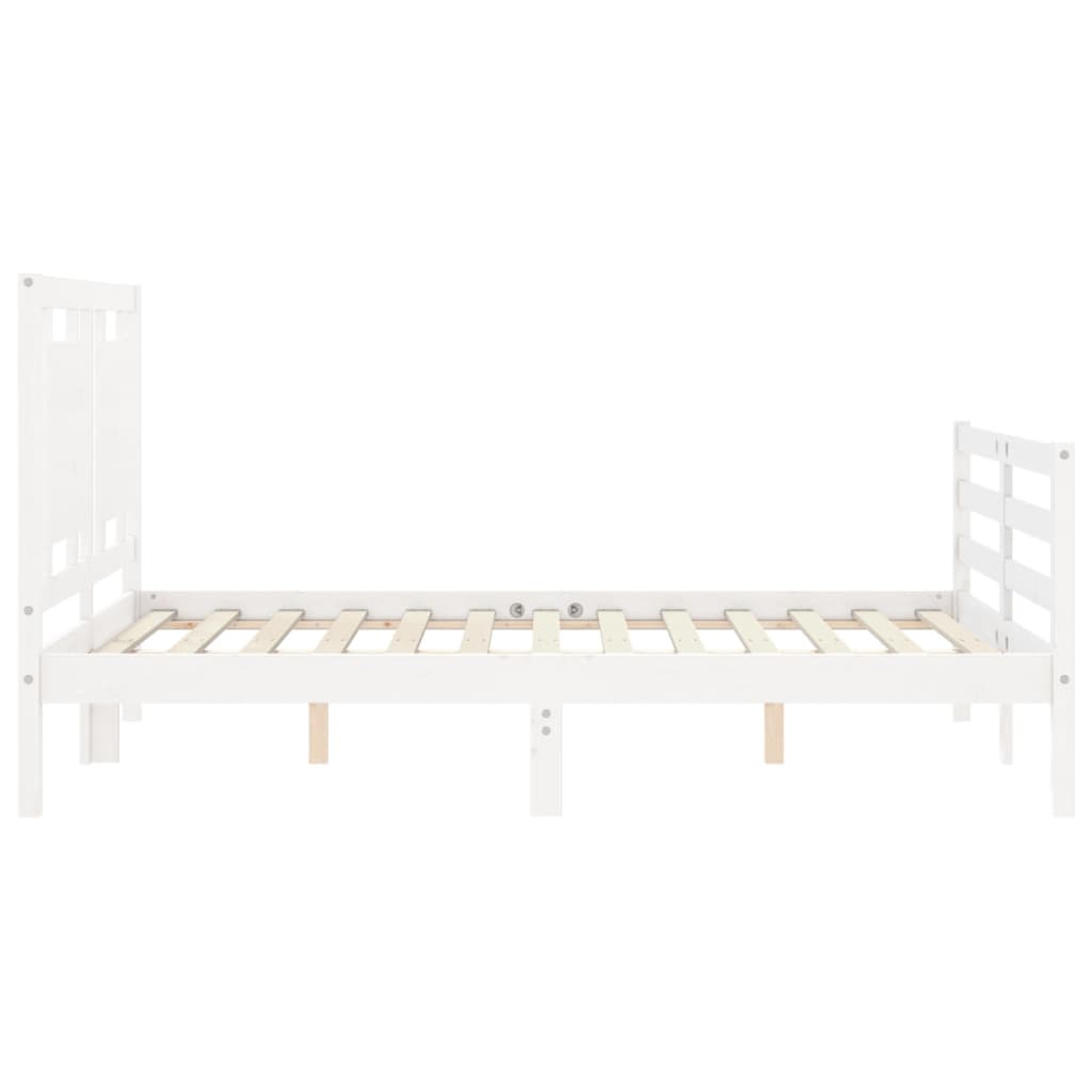 Bed frame without mattress white 120x200 cm solid wood