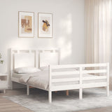 Cadre de lit sans matelas blanc 140x200 cm bois massif