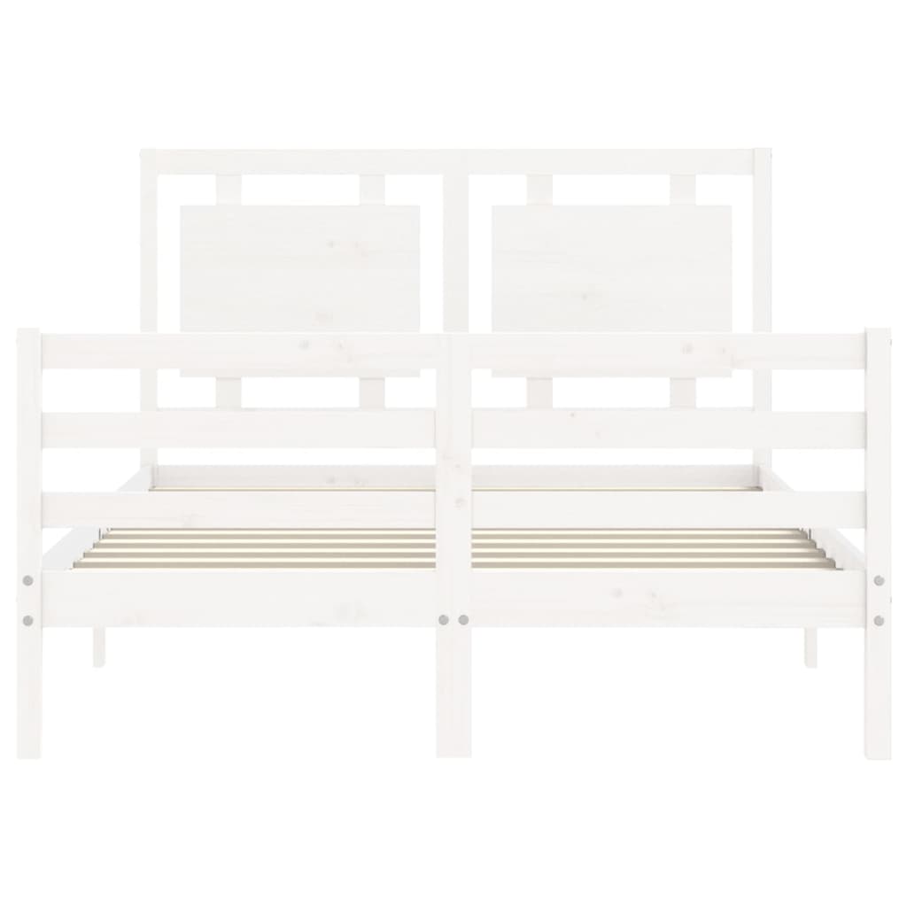 Cadre de lit sans matelas blanc 140x200 cm bois massif