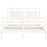 Cadre de lit sans matelas blanc 140x200 cm bois massif