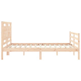 Solid wood bed frame without mattress