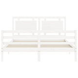 Cadre de lit sans matelas blanc bois de pin massif