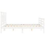 Cadre de lit sans matelas blanc bois de pin massif