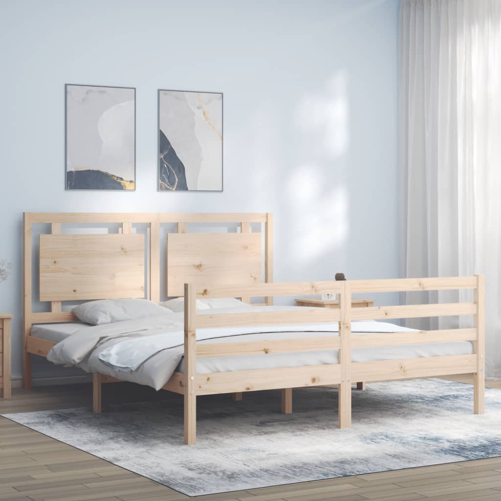 Bed frame without mattress 160x200 cm solid wood