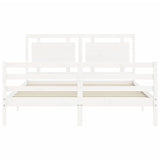 Cadre de lit sans matelas blanc 160x200 cm bois massif