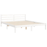 Cadre de lit sans matelas blanc 160x200 cm bois massif