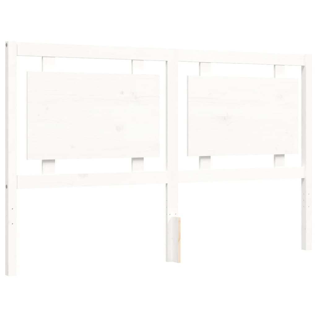 Cadre de lit sans matelas blanc 160x200 cm bois massif