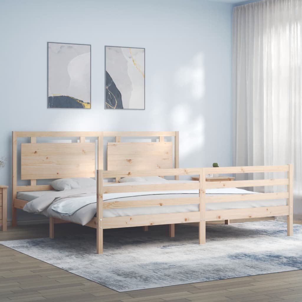 Cadre de lit sans matelas bois massif