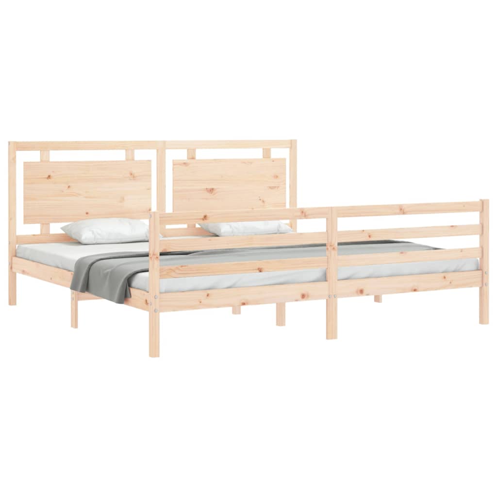 Cadre de lit sans matelas 200x200 cm bois massif