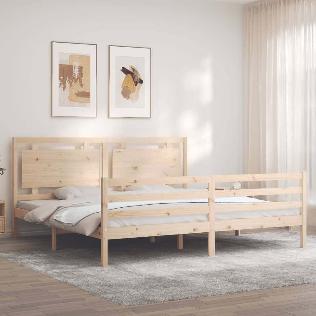 Cadre de lit sans matelas 200x200 cm bois massif