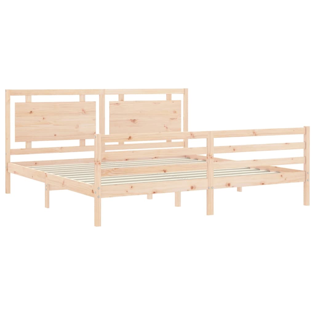 Cadre de lit sans matelas 200x200 cm bois massif