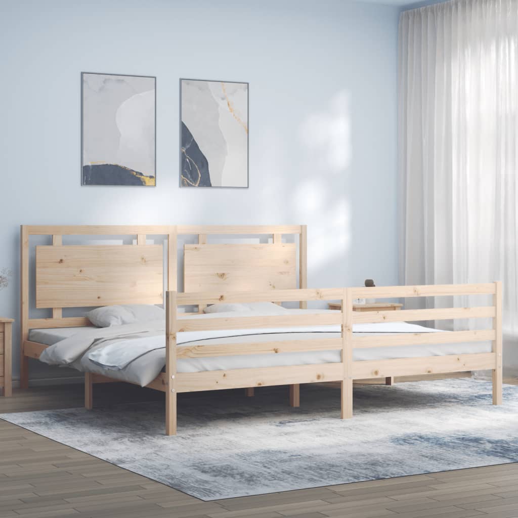 Cadre de lit sans matelas 200x200 cm bois massif