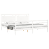 Cadre de lit sans matelas blanc 200x200 cm bois massif