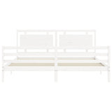 Cadre de lit sans matelas blanc 200x200 cm bois massif