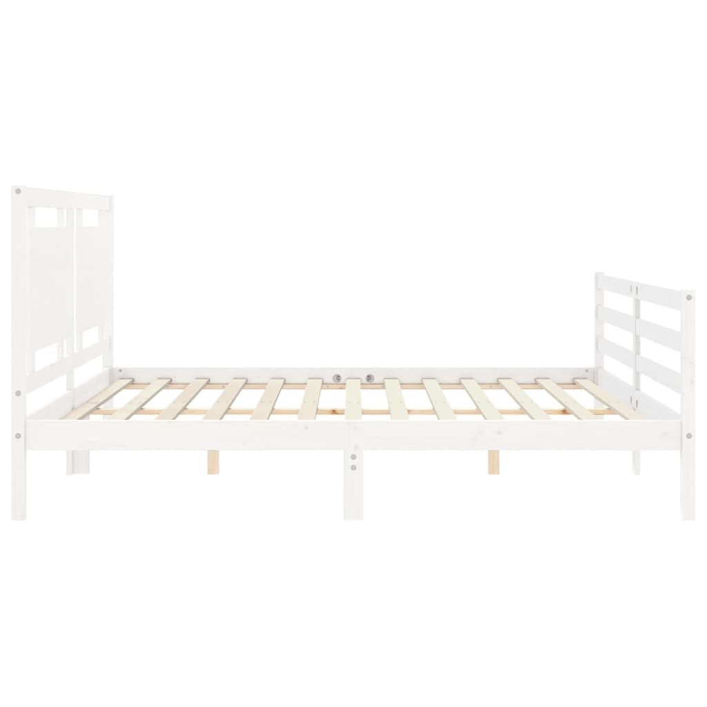 Cadre de lit sans matelas blanc 200x200 cm bois massif